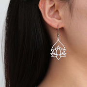 Bohemian Lotus Flower Dangle Earrings with Unalome Pendant - Stainless Steel Yoga Jewelry for WomenAnniversary Gifts,Birthday Gifts,Bohemian earrings,Buddhist jewelry,Christmas Gifts,Gift earrings,Gifts,Gifts for Girlfriend,Gifts for Her,Gifts for Mom,Gif