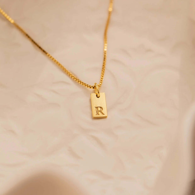 Dainty Initial Tag Necklace 18K Gold Plated Custom Etched Personalized Letter Anniversary Gifts,BAR NECKLACE,BEST FRIEND GIFT,Birthday Gifts,BRIDESMAID GIFTS,CAITLYN MINIMALIST,CHARM NECKLACE,Christmas Gifts,CUSTOM NECKLACE,DAINTY NECKLACE,ENGRAVED NECKLA