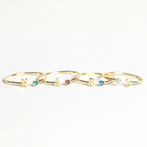 Initial Birthstone Ring A-Z Initial Adjustable Opening Rings For Women Anniversary Gifts,Birthday Gifts,BRIDESMAID GIFTS,CAITLYNMINIMALIST,Christmas Gifts,CUSTOM NAME,GIFT FOR HER,Gifts,Gifts for Boyfriend,Gifts for Dad,Gifts for Girlfriend,Gifts for Her,