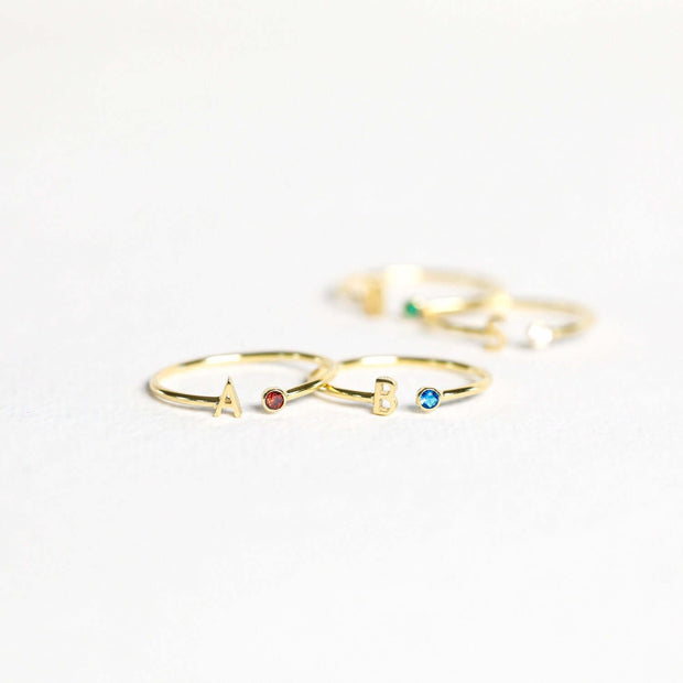 Initial Birthstone Ring A-Z Initial Adjustable Opening Rings For Women Anniversary Gifts,Birthday Gifts,BRIDESMAID GIFTS,CAITLYNMINIMALIST,Christmas Gifts,CUSTOM NAME,GIFT FOR HER,Gifts,Gifts for Boyfriend,Gifts for Dad,Gifts for Girlfriend,Gifts for Her,