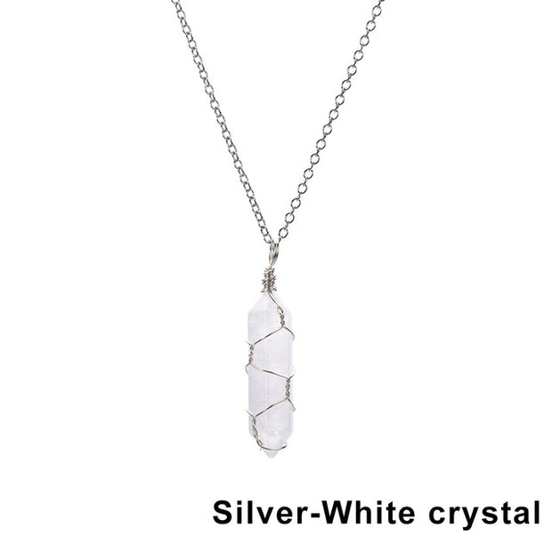 Natural Stone Hexagonal Crystal Necklace - Pointy Power Pendant (Unisex)Crystal healing necklace,Geometric necklace,Gift for him,Hexagonal crystal necklace,Men's crystal necklace,Natural stone necklace,Pointy pendant necklace,Unisex necklace,Women's cryst