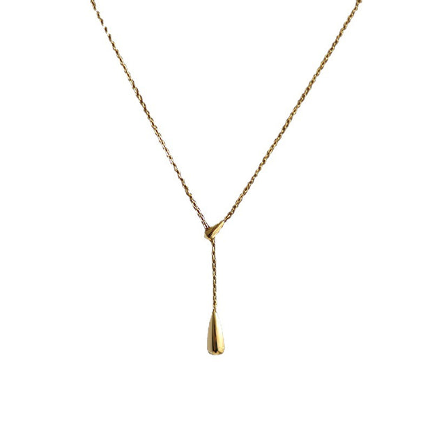 Gold Plated Titanium Steel Necklace for Women - Non-Tarnishing, Light Luxury, Clavicle Chain