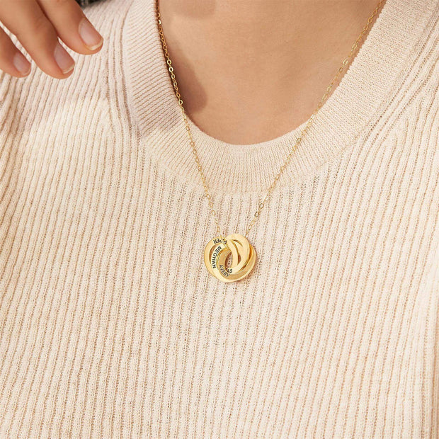 Personalized Interlocking Circles NecklaceMothers Day Gifts for Grandma, Custom Engraved Name Necklace, Personalized Interlocking Circles Necklace, Necklace for Mother, Gift for HerP E R S O N A L I Z E D ∙ J E W E L RY* Handmade with love ♡• Finish: 18K