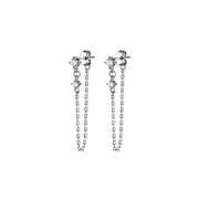 WOOZU Genuine 925 Sterling Silver Punk Chain Zircon Tassel Stud Earring For Women Party Girl Korean Chic Sweet Jewelry Gift 2021 Anniversary Gifts,Birthday Gifts,BIRTHSTONE EARRINGS,CAITLYNMINIMALIST,CHAIN EARRINGS,Christmas Gifts,CUSTOM EARRINGS,DAINTY E